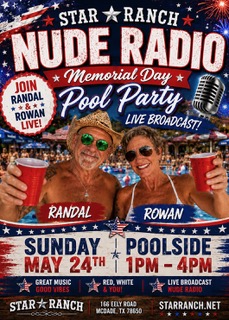 Nude Radio Memorial Day Pool Party at Star Ranch — Sunday, May 24, 1–4 PM